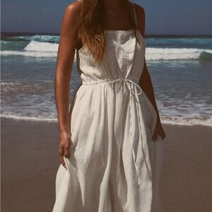Zara linen blend maxi dress